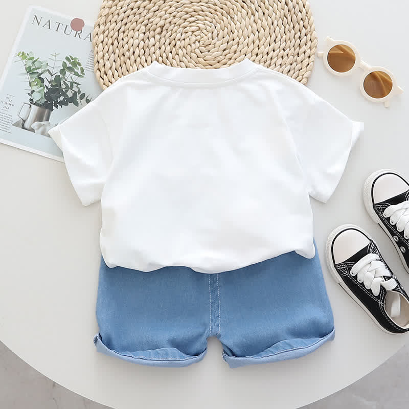 DINO Baby Toddler Tee and Denim Shorts Set