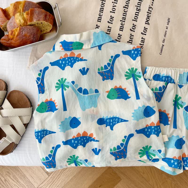 Baby Toddler Dino Sleeveless Shirt and Shorts Set
