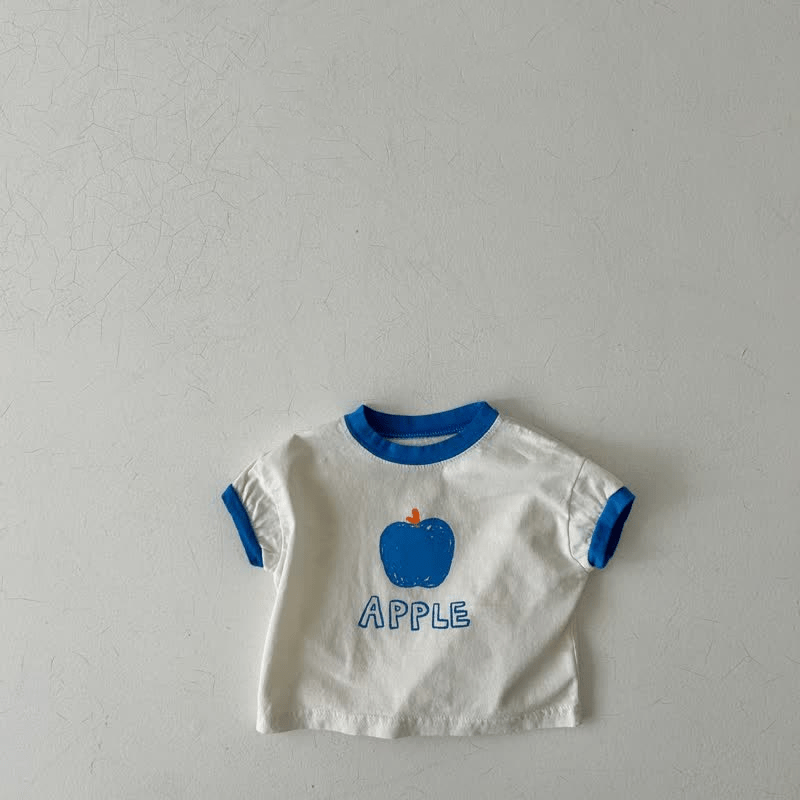 APPLE Baby Toddler Tee and Plaid Shorts Set