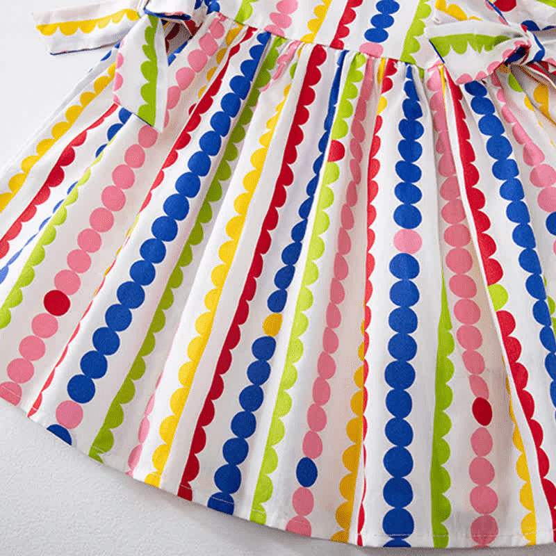 Toddler Colorful Dot Square Neck Dress