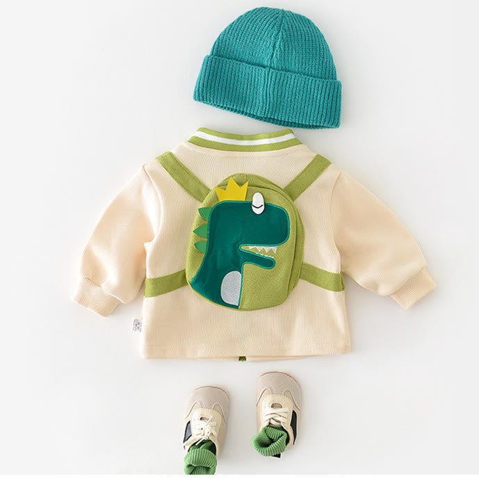 DINOSAUR Baby Casual Slogan Zipper Green Coat Pants