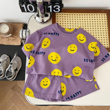 BE HAPPY Baby Toddler Smiley Tee and Shorts Set
