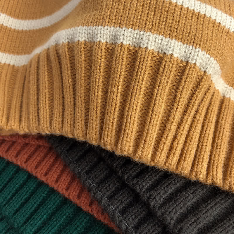 Toddler Boy Retro Striped Warm Sweater