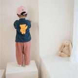 Toddler Bow Bear High Collar Thick T-shirt