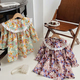 Toddler Girl Lace Retro Style Flower Dress