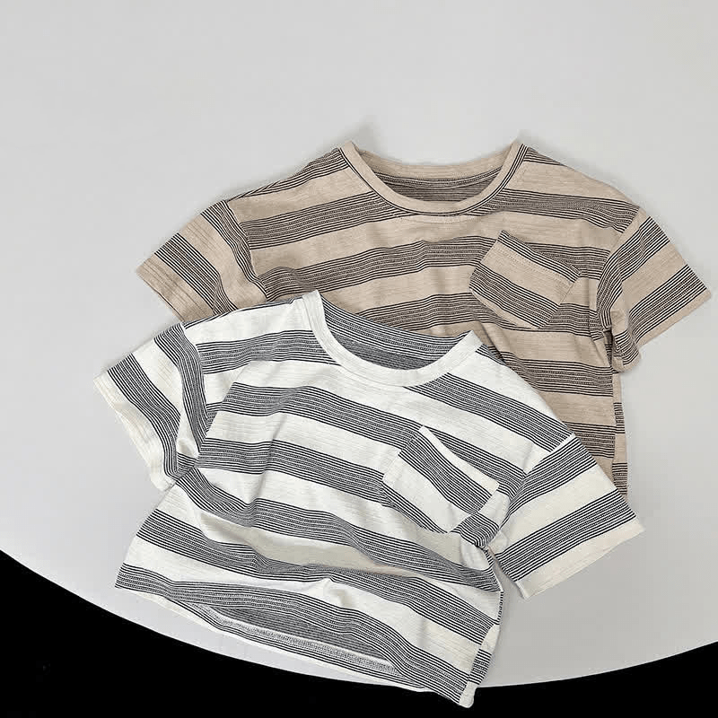 Toddler Boy Retro Striped Loose Tee