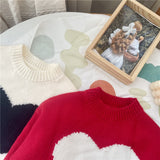 Toddler Girl Heart Knitted Sweater