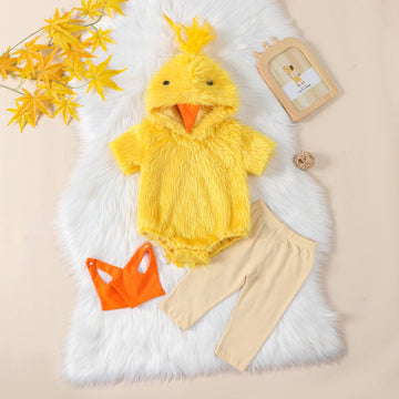 Baby Chicken Hooded Fleece 3 Pieces Set