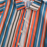 Toddler Boy Striped Lapel Tee and Shorts Set