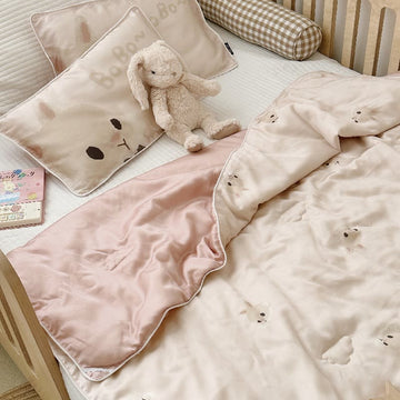 BOBO Bunny Reversible Tencel Printed Pink Pillowcase Quilt