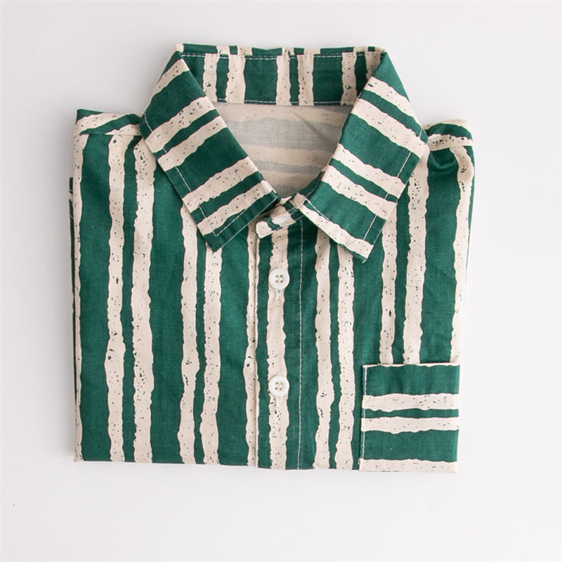 Toddler Boy Striped Green Shirt