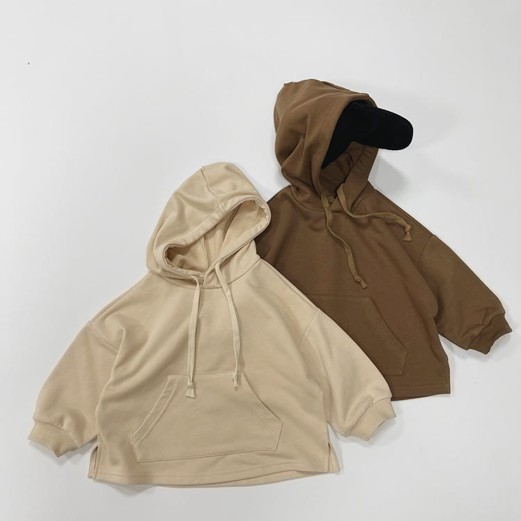 Toddler Casual Pocket Solid Color Hoodie