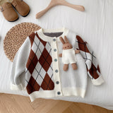 Toddler Diamond Pocket Bunny Color Block Cardigan