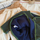 Toddler Pocket Striped Round Neck Cardigan