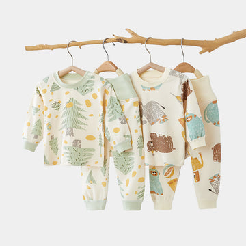 Baby Casual Tree Elephant Pajamas Set