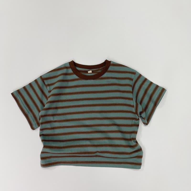 Toddler Boy Retro Striped Casual Tee