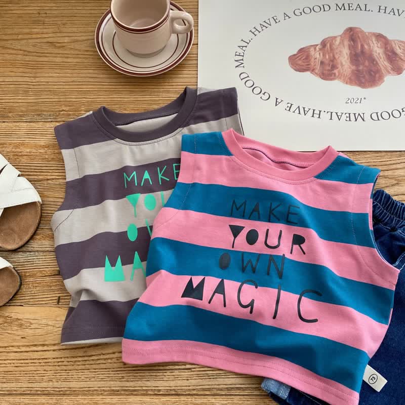 MAKE YOUR OWN MAGIC Baby Toddler Striped Tank Top