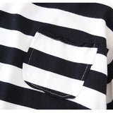 Toddler Round Neck Pocket Striped Casual Sweatshirt