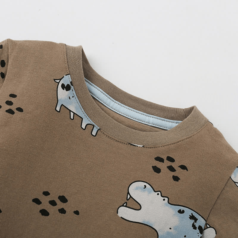 BE HAPPY Toddler Boys Hippo Tee and Shorts Set
