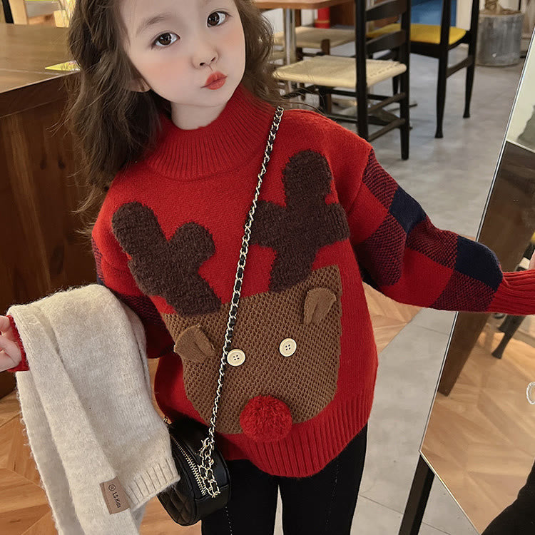 Toddler Cartoon Elk Lovely Knitted Sweater