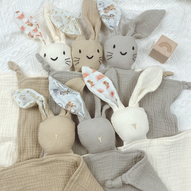 Baby Rattle Rabbit Muslin Towel