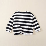 Toddler Round Neck Pocket Striped Casual Sweatshirt