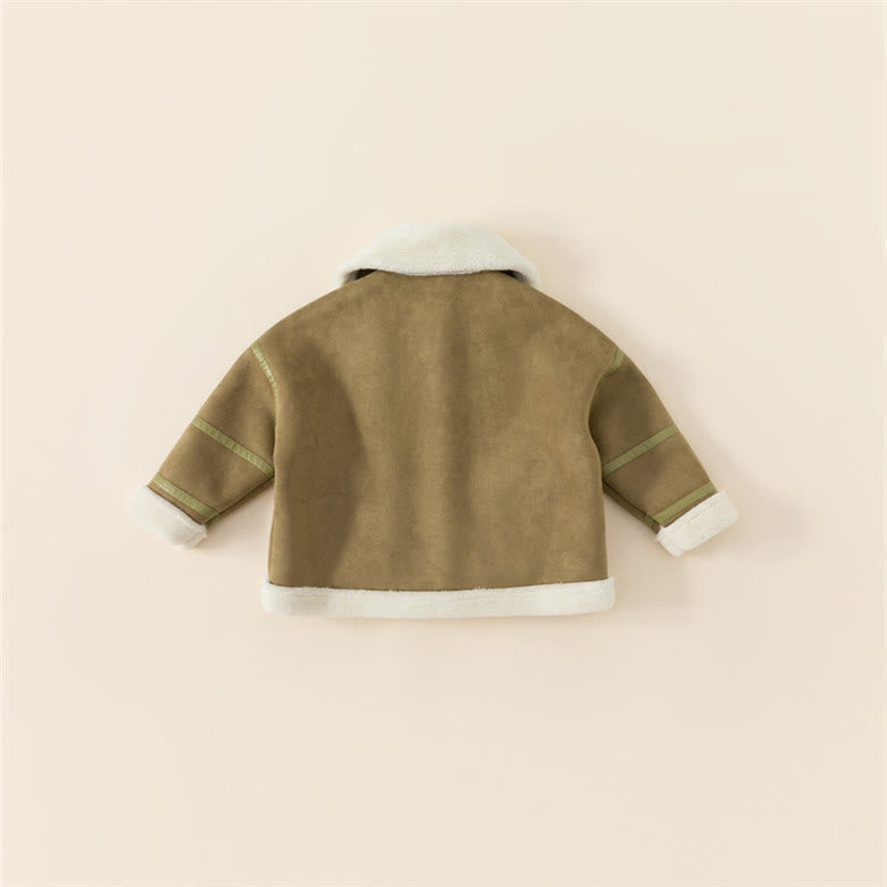 Mommy And Me Fleece Lined Pocket Sueded Jacket