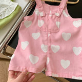 Baby Toddler Heart Suspenders Shorts