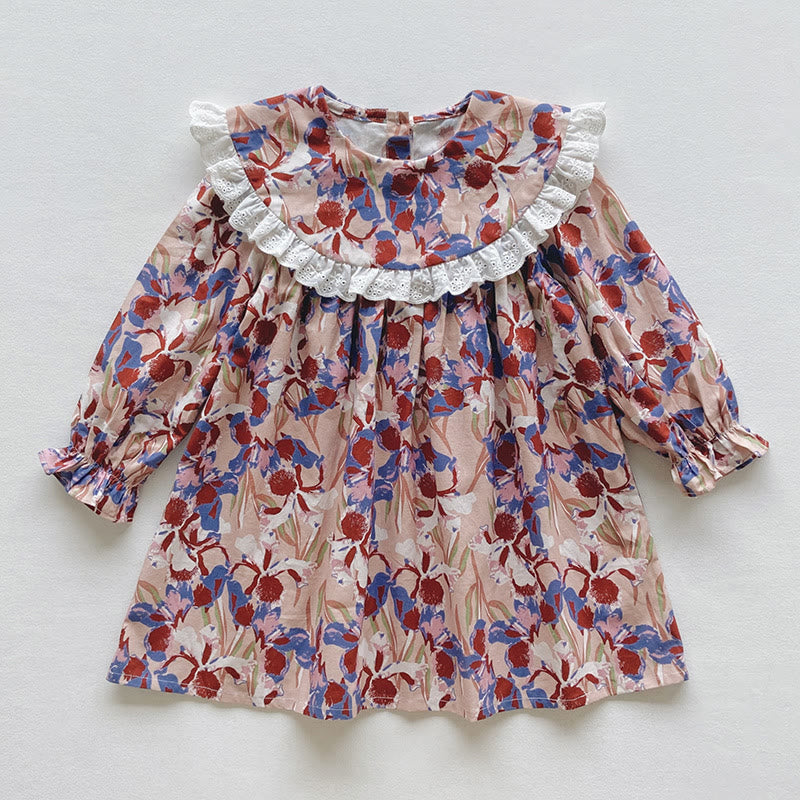 Toddler Girl Lace Retro Style Flower Dress