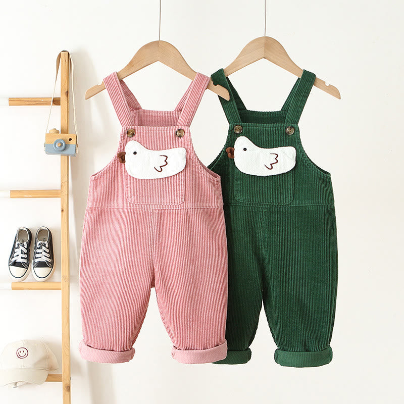 Toddler Cartoon Bird Corduroy Cute Overalls