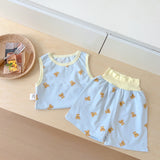 Toddler Bunny Bear Sleeveless Pajamas Set