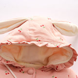 Toddler Cherry Bunny Fleece Lined Coat with Bag