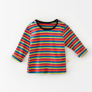Baby Simple Multicolor Striped Casual T-shirt