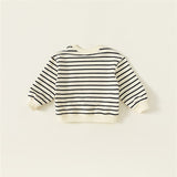 B Toddler Striped Fake Pocket Black Sweatshirt