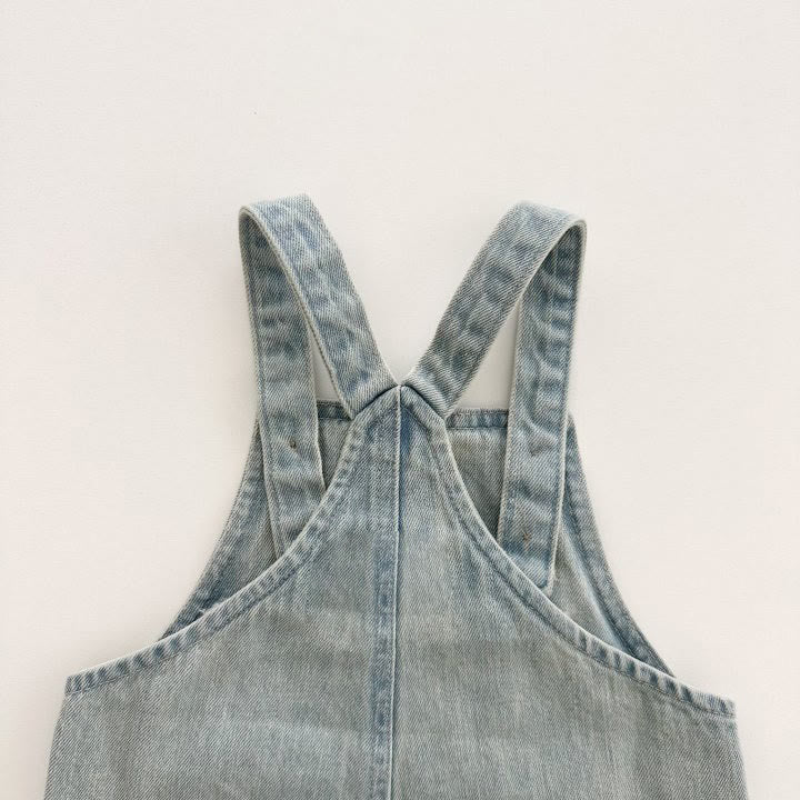 Toddler Denim Pocket Retro Style Casual Overalls