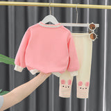 Toddler Girl Lovely Bunny 3D Ears Tail 2 Pieces Set
