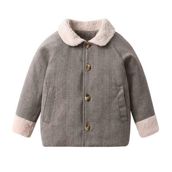 Baby Quilted Polo Fleece Brown Coat