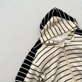 Toddler Striped Zipper Hooded Coat