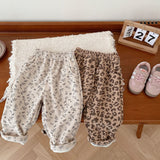 Baby Toddler Leopard Floral Fleece Lined Pants