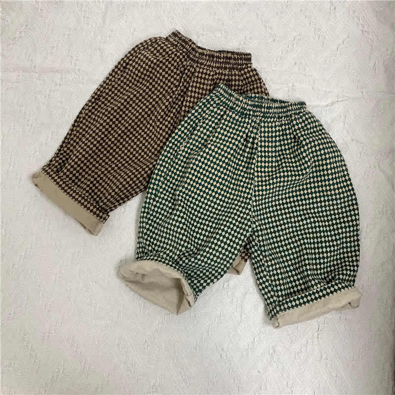 Toddler Boy Plaid Loose Carrot Pants