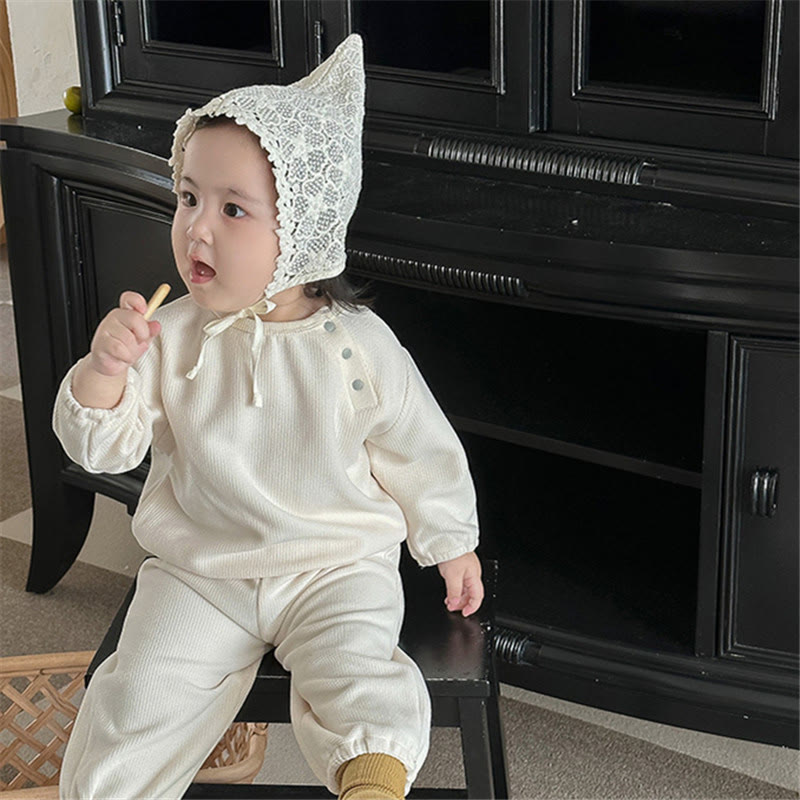 Baby Simple Solid Color Casual Set