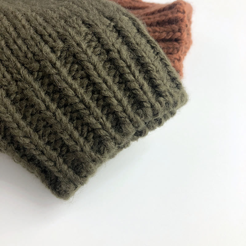 Toddler Button Solid Color High Collar Knitted Sweater