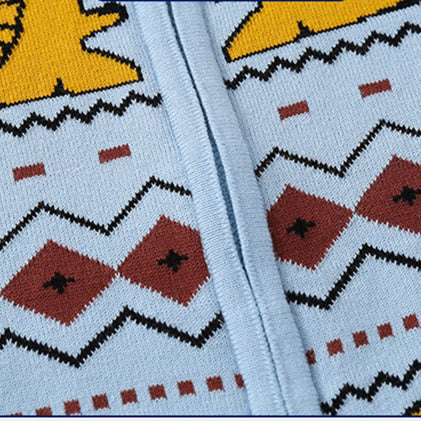 Toddler Dinosaur Color Block Zipper Cardigan