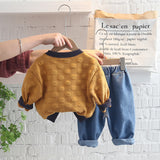 Toddler Smiley Sweatshirt and Denim Pants Set