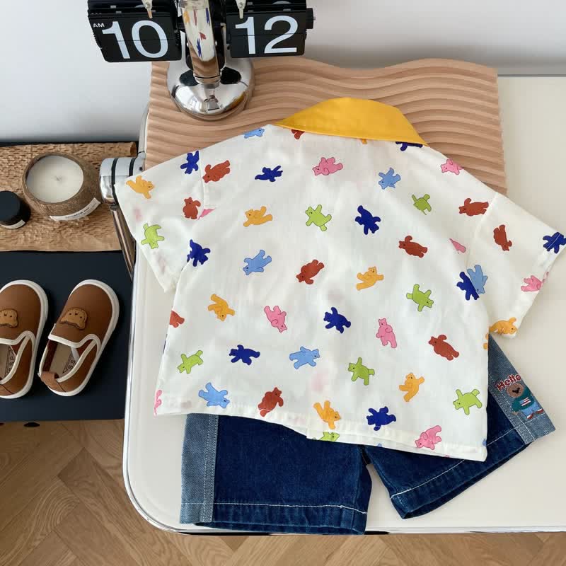 Baby Toddler Bear Polo Collar Shirt