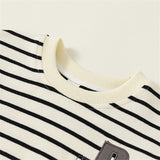 B Toddler Striped Fake Pocket Black Sweatshirt