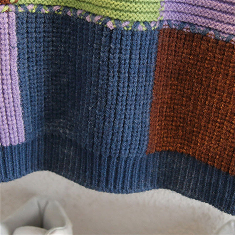 Toddler Boy Multicolor Plaid Loose Sweater
