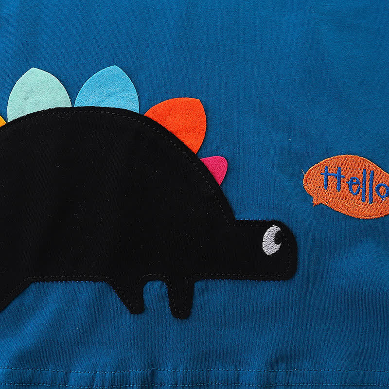 HELLO Toddler Boy Dinosaur Tee and Shorts Set