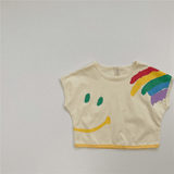 Toddler Smiley Colorful Striped Loose Tee