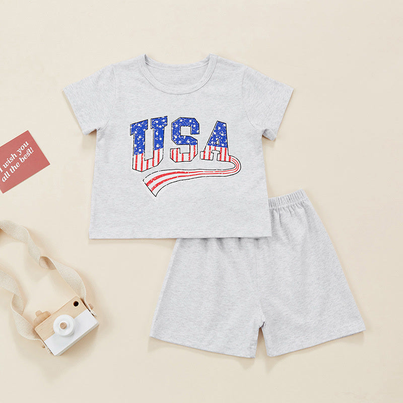 USA Toddler Boy Shirt and Shorts Set
